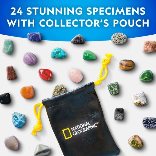 NATIONAL GEOGRAPHIC 2026 Gemstone Advent Calendar - Countdown Calendar for Kids with 24 Gems to Open Each Day, Complete Rock Collection with Mini Gemstone Dig Kit