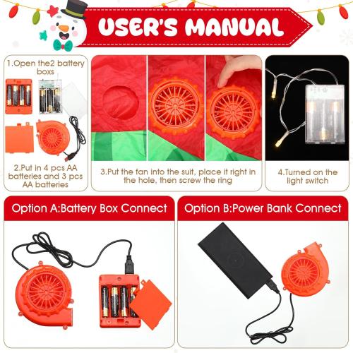 Inflatable Costume Kids Christmas Blow up Costumes with LED Light Funny Riding on Costume for Party Cosplay