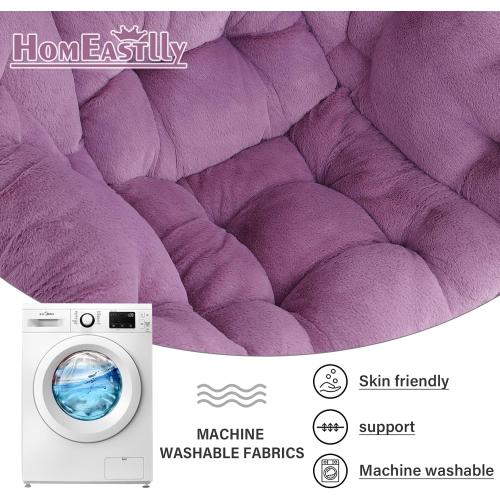 Lazy Chair with Ottoman, Large Purple Accent Chair with Ottoman and FA Throw Pillow, Comfy Plush Reading Chair for Living Room Bedroom Dorm Room Office Apartment Relaxing Use