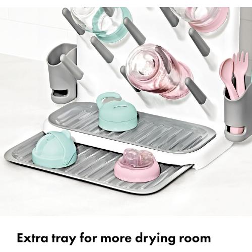 OXO Tot Expandable Baby Bottle Drying Rack, Space-Saving