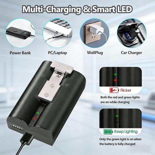 3-Pack Replacement Battery 3.65V 6040mAh Upgraded Lithium-ion Power for Ring Doorbell 2/3/4, Spotlight, and Stick Up Cameras – Rechargeable Battery