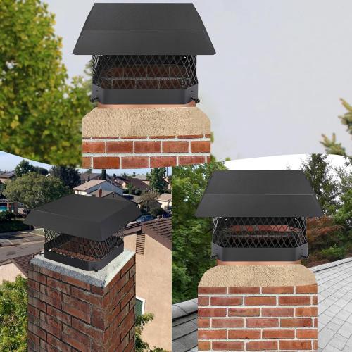 9 x 9 Chimney Cap Chimney Cover,Fireplace Chimney Caps for Outside,Chimney Rain Caps Chimney Flue Cover Chimney Roof Rain Guard on Existing Flue Tile Brick Clay,Galvanized Steel Chimney Vent Cap