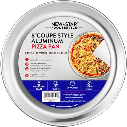 New Star Foodservice Restaurant-Grade Aluminum Pizza Pan, Baking Tray, Coupe Style, small