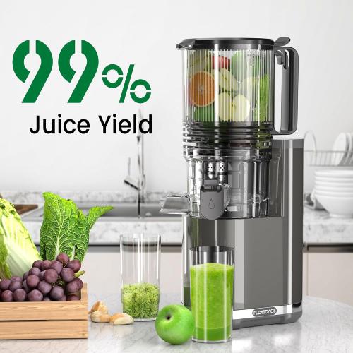 NEEDS CLEANING USED Cold Press Juicer, 6.5 Extra Wide Feed Chute Juicer Machines, 350W Slow Juicer Machines with High Juice Yield for Whole Vegetables & Fruits, BPA Free (Titanium Gray)