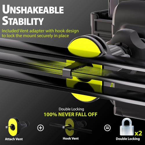 Bracketron TripGrip Window and Vent Mount, GPS Car Mount, Windshield Cell Phone Holder for Car, Includes Vent Clip