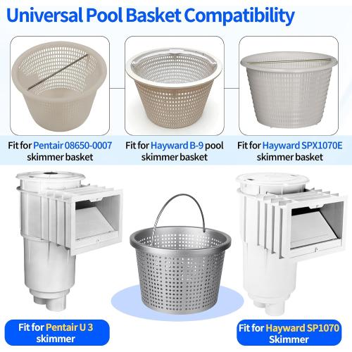 8 Inground Pool Skimmer Basket, for Pentair U-3, Hayward SP1070 SPX1070E