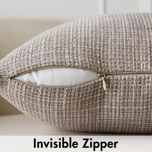 MIULEE Burlap Linen Throw Pillow Covers 18x18 Inch Set of 2 Khaki Decorative Pillows Modern Farmhouse Pillowcases Soft Accent Cushion Covers for Outdoor Couch Sofa Bedroom Livingroom Home Decor