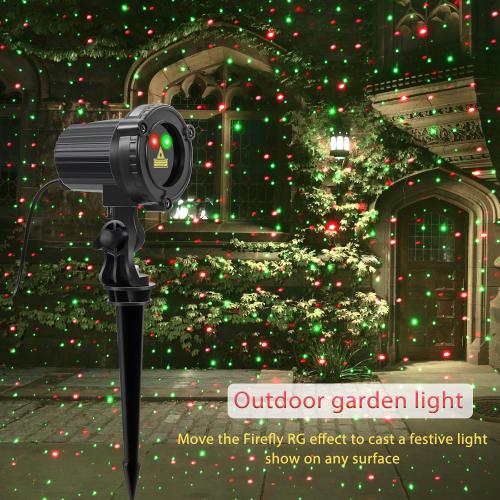 Laser Christmas Projector Lights Outdoor, Outdoor Garden Laser Light, Landscape Lights with Red and Green Stars, IP65 Waterproof,Cold Resistant. Suitable for Holiday, Party, Garden Decorati