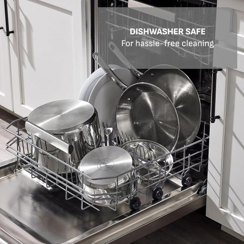 T-fal Stainless Steel Pots and Pans Set 13 Piece, Induction, Oven Broiler Safe 500F, Kitchen Cooking Set w/Fry Pans, Saucepans, Saute Pan, Dutch Oven, Steamer, Cookware, Dishwasher Safe, Silver