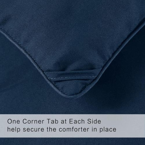 COHOME Oversized King Size Comforter, All-Season Quilted Down Alternative Duvet Insert, Luxury Hotel GentleSoft Comforter with Anti-Clump Tech & 8 Tabs - Reversible - Navy Blue 98 x116 inches