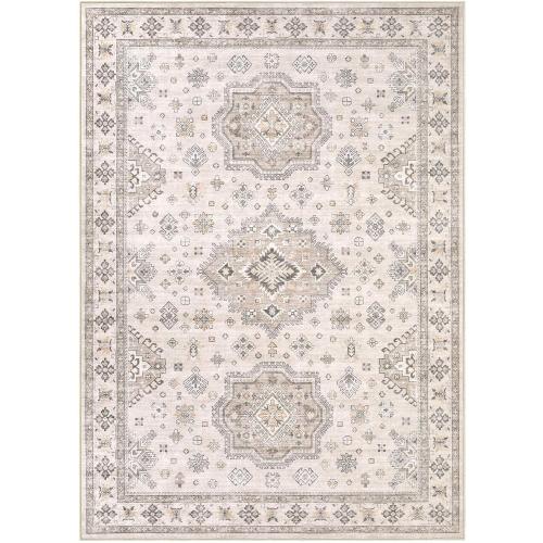 Washable Area Rugs for Living Room -9x12 Neutral Vintage Distressed Floral Farmhouse Boho Large Soft Floor Rug Indoor Non Slip Carpet for Living Room Bedroom Dining Room Office -Beige Brown