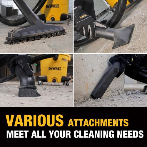 DEWALT Stealthsonic 12 Gallon 5.5 HP Shop Vacuum Wet and Dry, DXV12P-QTE | Ultra Quiet Motor with Powerful Suction, 6 Dust Bags & Accessary Storage Bag Design for Garage Workshop and Jobsite Cleanup