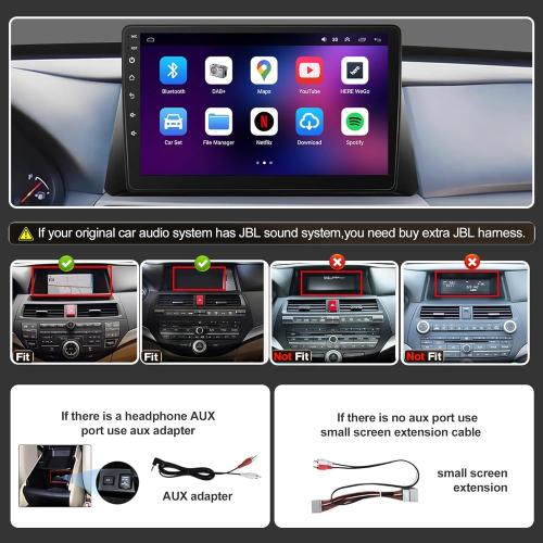 [4 64G] Android 13 Car Stereo with Wireless Apple Carplay & Android Auto for Honda Accord 2008-2013 10.1 Touchscreen Radio Upgrade with AHD Camera,GPS Navigation,SWC,WiFi,FM,Bluetooth