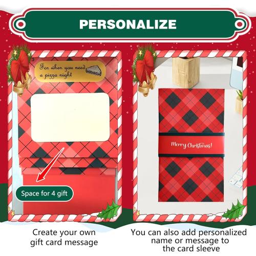 Handmade Waterfall Christmas Gift Card Booklet,Pull-out Design Merry Christmas Gift Card Book,Xmas DIY Surprise Money Card Sleeve Book Holder,Xmas Party Supplies Gifts for Family Friends (2Pcs)