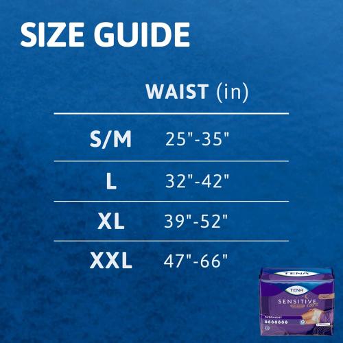 Size K TENA Sensitive Care Overnight Incontinence Underwear for Women, Bladder Control and Postpartum, 48 Count