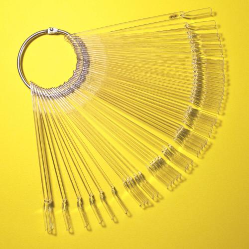 Nail Swatch Sticks with Ring for Nail Color Display Nail Art Supplies Nail Practice Samples (50pcs, transparent)