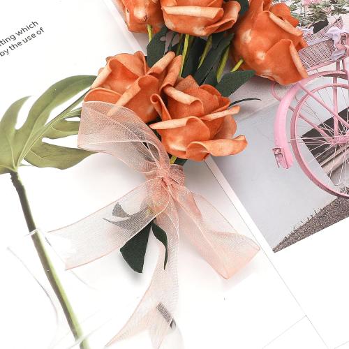 Joycraft 3/4 inch Rose Gold Sheer Organza Ribbon, 50Yds Chiffon Ribbon, Flower Bouquet Tulle Ribbon, Gift Wrapping Ribbons for Wedding, Baby Shower, Birthday, Holidays, Anniversary Decorations Crafts