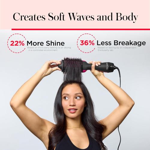REVLON One-Step Volumizer Hair Dryer and Styler – Easy Salon-Style Blowouts – Less Frizz, More Shine, and Reduced Heat Damage, for All Hair Types and Lengths (Black)