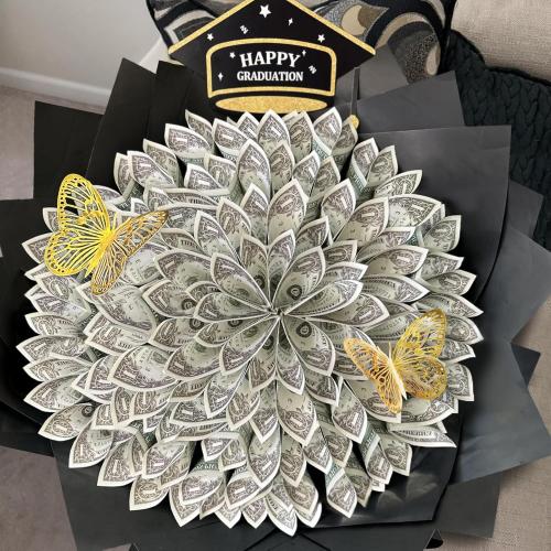 Graduation Gifts - Money Bouquet for Her - Class of 2025 Money Gift Ideas for Women Girl Boy Him Daughter Son - DIY Bouquets Filled with Folded Bills Gift for College Middle High School