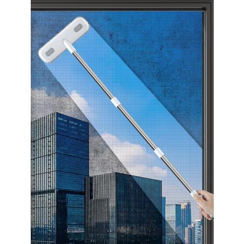 IMHO Cleaning Brush for Window Screen, Screen Cleaner Tool, 2 in 1 Mesh Screen Cleaning Brush, Small Brush for Patio, Door, Porch Screens, White &Grey Brush Cleaners for Screen