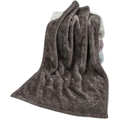 Fuzzy Blanket or Fluffy Blanket for Baby, Soft Warm Cozy Coral Fleece Toddler, Infant or Newborn Receiving Blanket for Crib, Stroller, Travel, Decorative (28Wx40L, XS-Eagle Grey)
