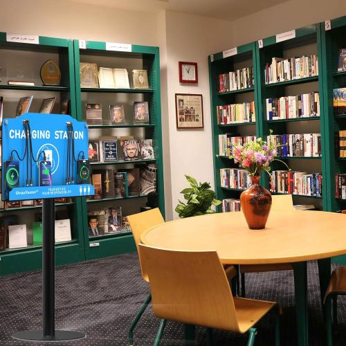 Floor Standing Cell Phone Charging Station Multi-Device Station with 8 Charger Ports Compatible with Smartphones Tablets Application for Schools, Office, Shopping Malls