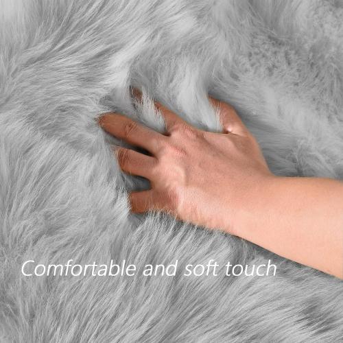 Small Rugs for Bedroom 2x3 Grey Faux Sheepskin Rug for Living Room Super Soft Rugs for Dorm Room Fluffy Rug for Bedroom Rectangle