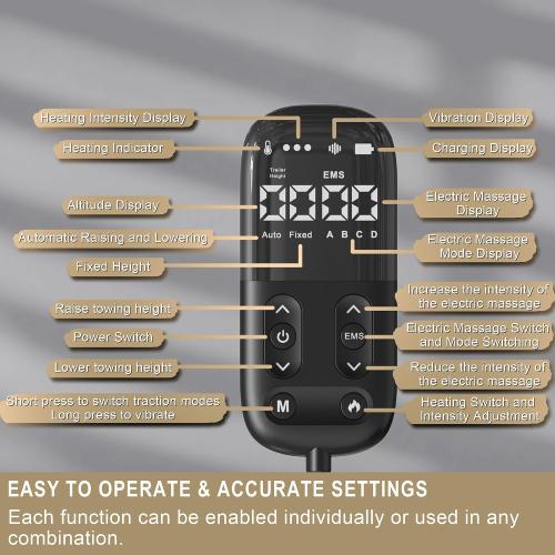 Electric Back Stretcher for Lower Back Pain Relief, Lumbar Traction Device with Dynamic Airbag Traction, 3 Level Hot Compress, Vibration, and 20 Levels of Electrotherapy, Back Massager