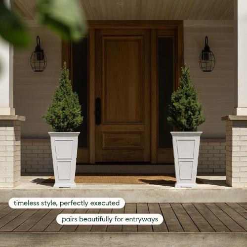 Veradek Brixton Series Planter - Tall Outdoor Planter with Shelf