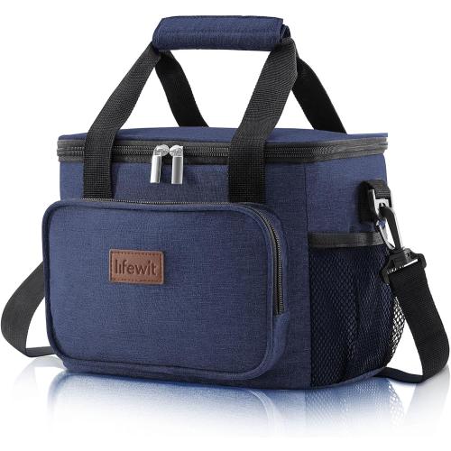 Lifewit Large Lunch Bag Insulated Lunch Box Soft Cooler Cooling Tote for Adult Men Women, Dark Blue 12-Can (9L)