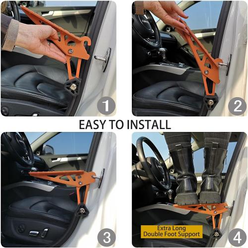 TOOENJOY Universal Fit Car Door Step, Foldable Roof Rack Door Step Up on Door Latch, Both Feet Stand Pedal Ladder, Easy Access to Rooftop for Most Car, SUV, Truck, Max Load 400 lbs(Orange