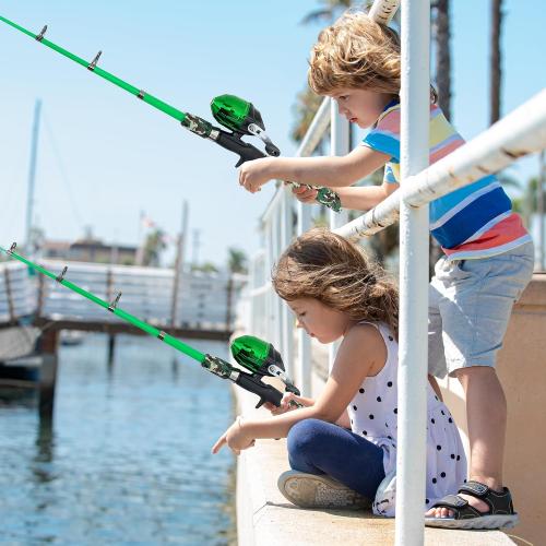 WIDDEN Kids Fishing Pole with Reel Beginner Kit for Boys Girls Ages 3-12