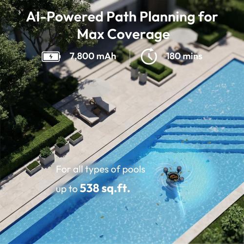 (2026 Upgrade) BUBLUE BuVortex V5 Pool Skimmer Robot,Pool Surface Skimmer Robot with App Control,5L Filter,Dual Cleaning Modes,AI Navigation,Ideal for In-Ground & Above-Ground Pools,Dark Gray‼️has couple of scratches on the product ‼️USED‼️
