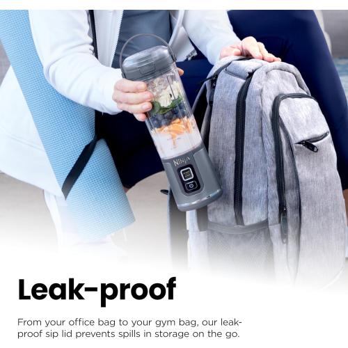 Ninja BC151BK Blast Portable Blender, Cordless, 18oz. Vessel, Personal Blender-for Shakes & Smoothies, BPA Free, Leakproof-Lid & Sip Spout, USB-C Rechargeable, Dishwasher Safe Parts, Black