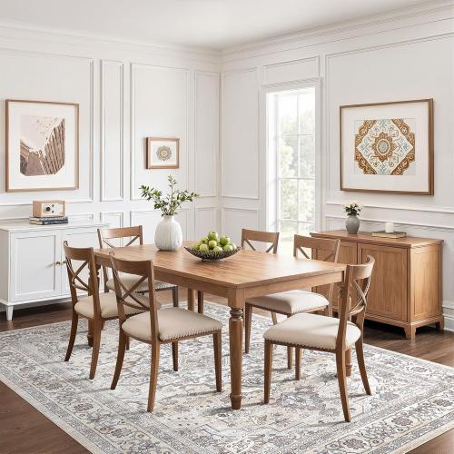 Area Rug Living Room: Washable Boho Large Neutral Vintage Soft Rugs Stain Resistant Farmhouse Non Slip Indoor Floor Carpet for Bedroom Nursery Kids Playroom Office Dining Room Home- Ivory Gray