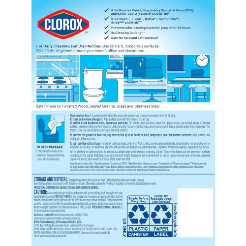 Clorox Disinfecting Wipes for Allergy Season, Bleach-Free, Multi-Surface Cleaner, Antibacterial, Fresh Scent & Crisp Lemon, 75 Count Each, Pack of 3