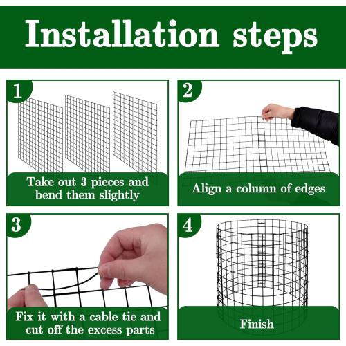 Adnee 10 Packs Wire Plant Protector from Animals - 12 H X 12 D Metal Mesh Plant Cage Covers - Sturdy Garden Bunny Barricades Chicken Wire Cloche for Plants Shrubs Vegetables Flowers