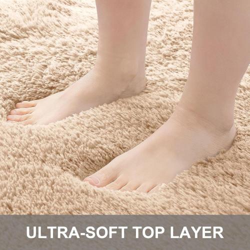 OLANLY 5x8 Machine Washable Large Area Rugs for Living Room, Bedroom, Soft Fluffy Shaggy Bedside Rug, Indoor Floor Carpet for Kids Girls and Boys, Dorms, Nursery, Home Decor Aesthetic, Beige