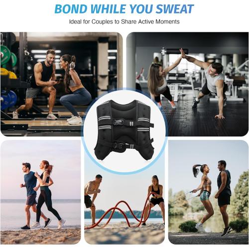 ZELUS Weighted Vest, 6lb/8lb/12lb/16lb/20lb/25lb/30lb Weight Vest with Reflective Stripe for Workout, Strength Training, Running, Fitness, Muscle Building, Weight Loss, Weightlifting