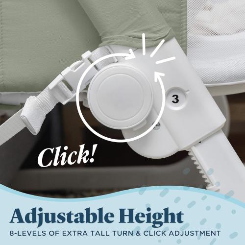 Baby Delight Beside Me™ Dreamer Bassinet | Bedside Sleeper & Baby Bassinet | 8-Position Height Adjustment | 100% GOTS Certified Organic Cotton Fabric | Organic Sage