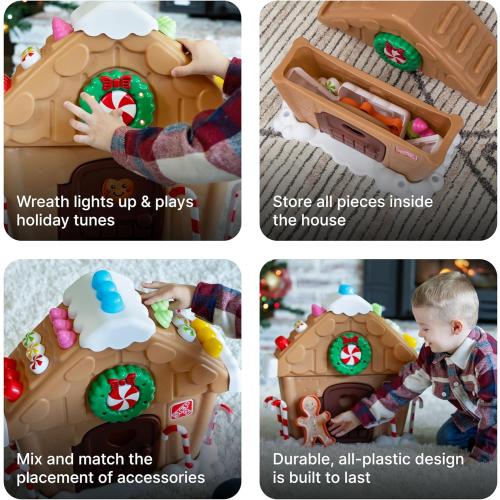 Step2 My First Gingerbread House, Kids Interactive Christmas Holiday Toy, Lights Up and Plays Music, Includes 20 Accessories, For Toddlers 1  Years Old