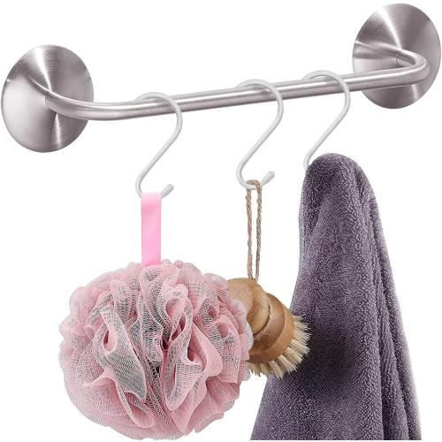 4 Pack Large S Hooks for Hanging Heavy Duty, 6 inch Non Slip Vinyl Coated Metal Closet S Hooks for Hanging Kitchen Utensil Pot Pan Cups Clothes Jeans Towels Hats Bags Plants (White)