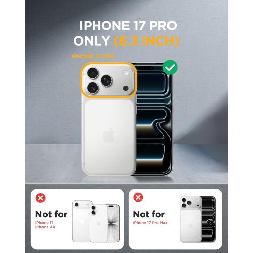 Miracase Magnetic for iPhone 17 Pro Case 6.3 [Compatible with MagSafe] Full-Body Phone Case with Built-in Glass Screen Protector & Camera Control,Drop Proof iPhone 17 Pro Cover, Clear