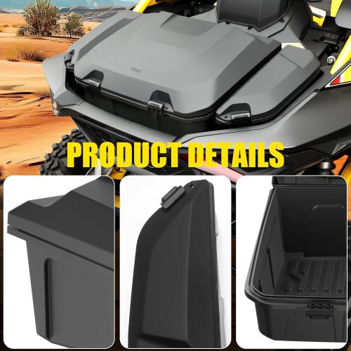 3PCS Cargo Storage Boxes for Can-Am Maverick R, 13.5L*2 & 96L Large Poly Waterproof Rear Bed Side Tool Box for Can Am Maverick R MAX X RS 2024  Accessories, Replace #715007182, 715007372