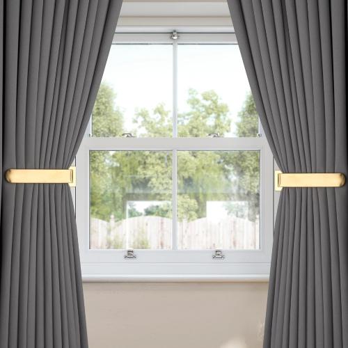 2 Pack Metal Curtain Holdbacks Modern Curtain Tiebacks U Shaped Curtain Hooks for Wall Curtain Pull Backs Curtain Holders Curtain Tie Backs for Curtains (2, Gold)