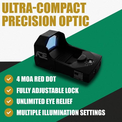 ADE RD3-006x Green Dot   D1 Rear Optic Mounting Plate/Adapter for All Glock (Non-MOS, Non-Aftermarket Slide) Standard Models,Canik TP9SF,Taurus GX4,TX22 GEN2,G3C,G3 with Factory Steel Sights Pistol