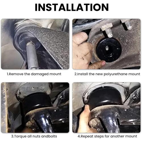 7-141 Body and Cab Mount Bushing Kit for 1999-2014 Chevy Silverado & Sierra 1500/2500 2WD/4WD Polyurethane Black 24PCS