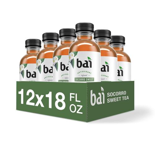 Bai Iced Tea, Socorro Sweet, Antioxidant Infused Supertea, Crafted with Real Tea (Black Tea, White Tea), 18 Fluid Ounce Bottles, 12 Count (Pack of 1)