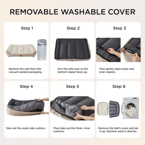 Bedsure Orthopedic Dog Beds Large Sized Dog - Extra Thick Supportive Large Dogs Bed with Waterproof Washable Cover, L Plus Comfort Pet Bed Sofa with Soft Plush Sherpa and Nonskid Bottom, Brown, 38