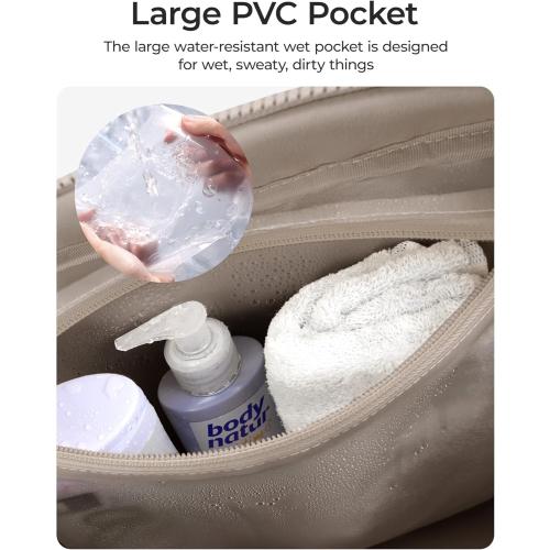 BAGSMART Gym Bag for Women, Duffle Bag for Travel with Wet Pocket, Lightweight Carry on Weekender Duffel, Water Resistant